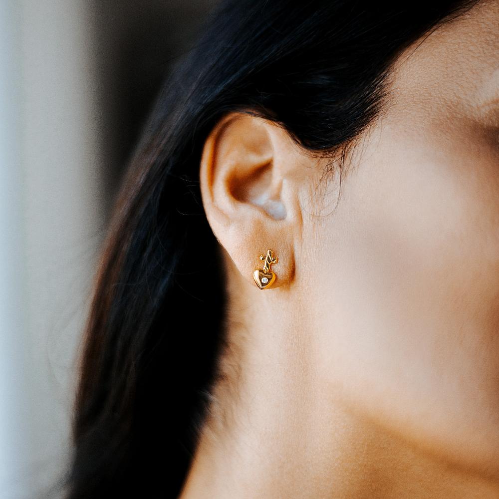 Brincos Prata Mi Corazon White com Zircónia - Loja do Ouro