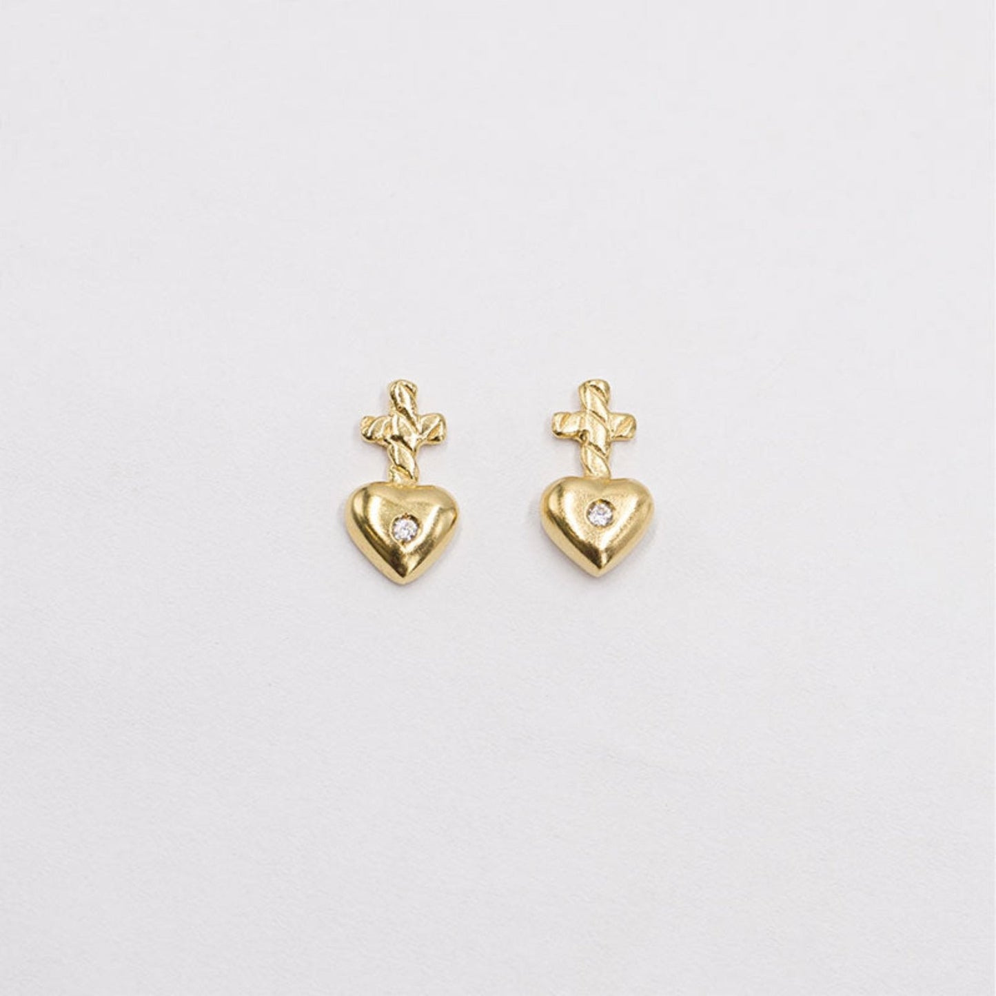 Brincos Prata Mi Corazon White com Zircónia - Loja do Ouro