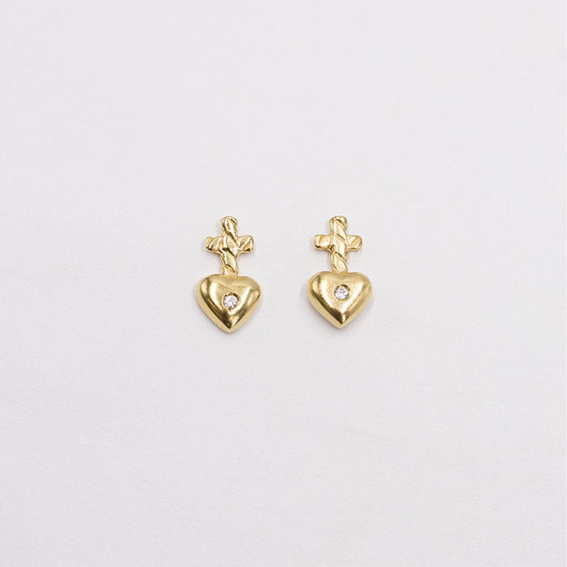 Brincos Prata Mi Corazon White com Zircónia - Loja do Ouro