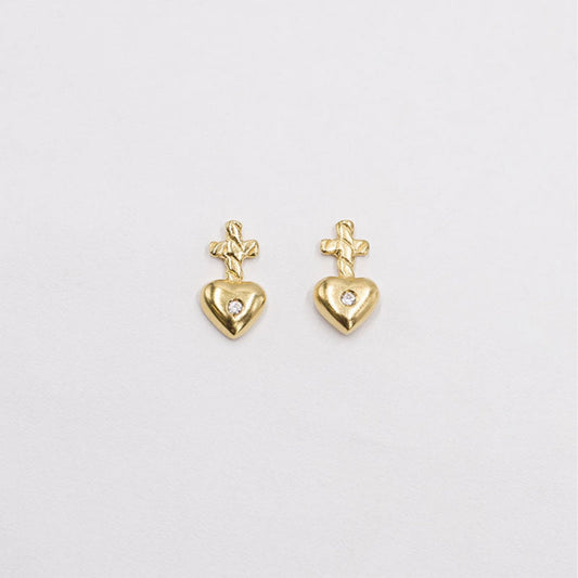 Brincos Prata Mi Corazon White com Zircónia - Loja do Ouro