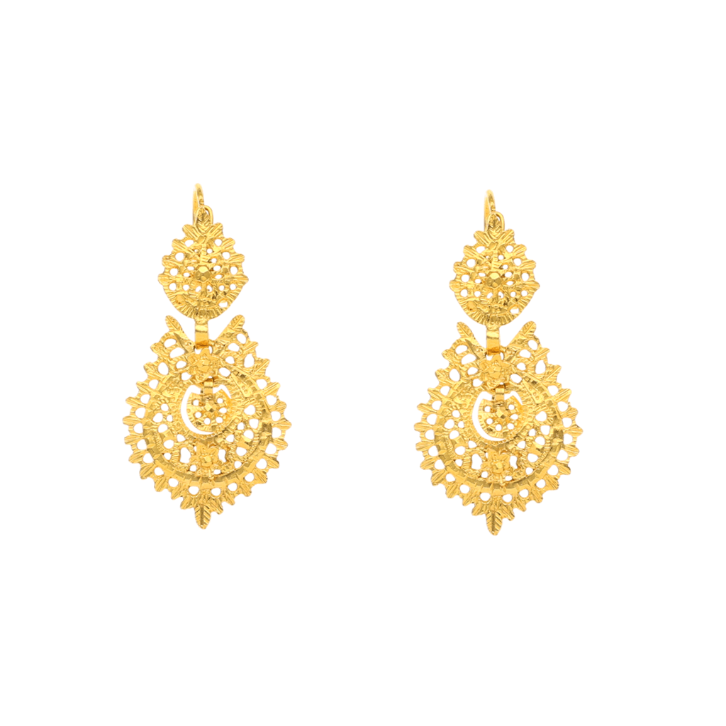 Brincos Rainha em Ouro 19kl (3.6cm) - Loja do Ouro