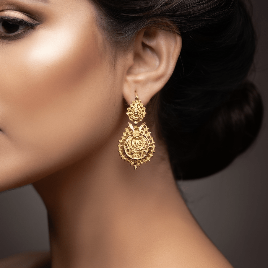 Brincos Rainha em Ouro 19kl (3.6cm) - Loja do Ouro