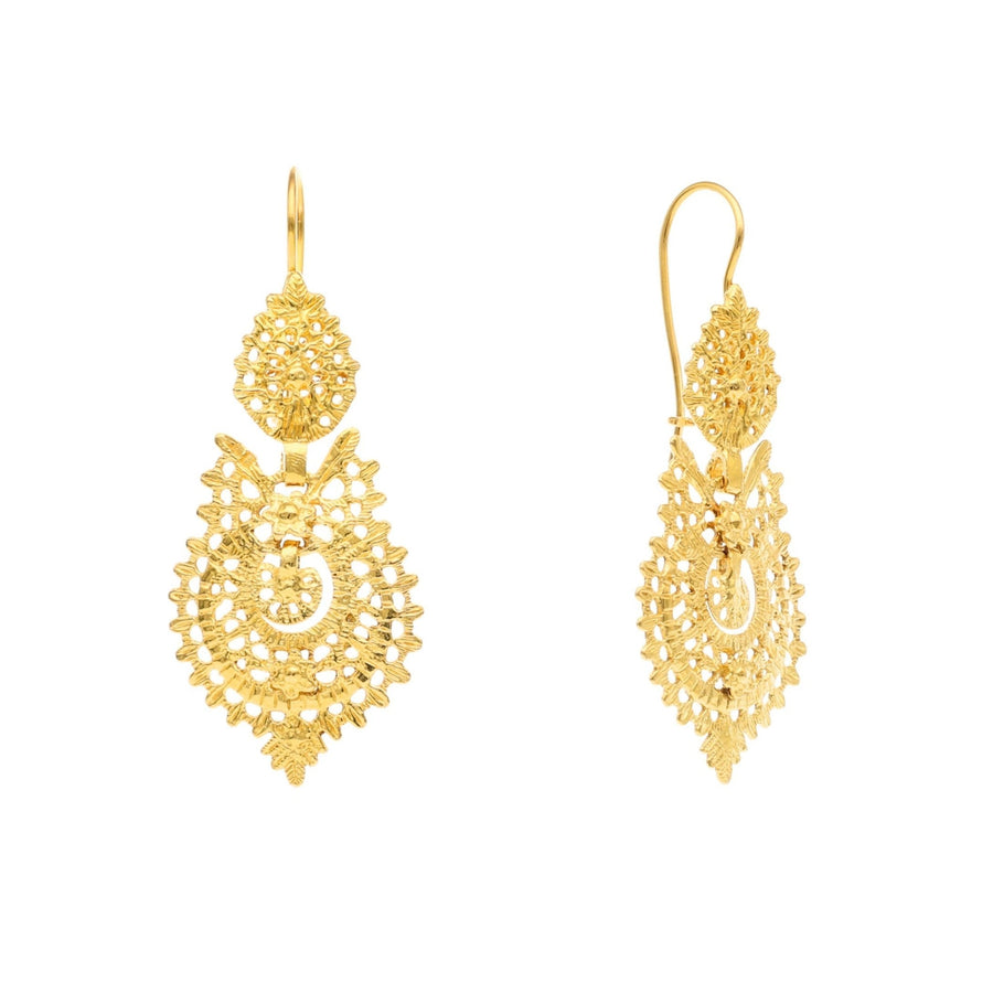 Pendientes Queen en oro 19kl (4