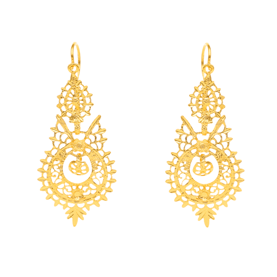 Pendientes Queen en oro 19kl (4