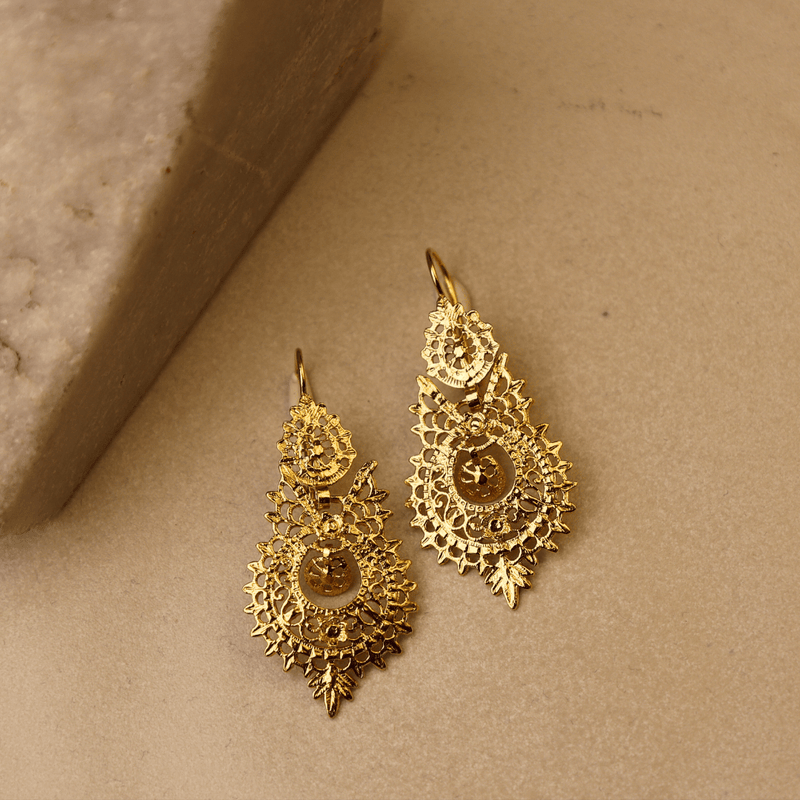 Brincos Rainha em Ouro 19kl (4.5cm) - Loja do Ouro