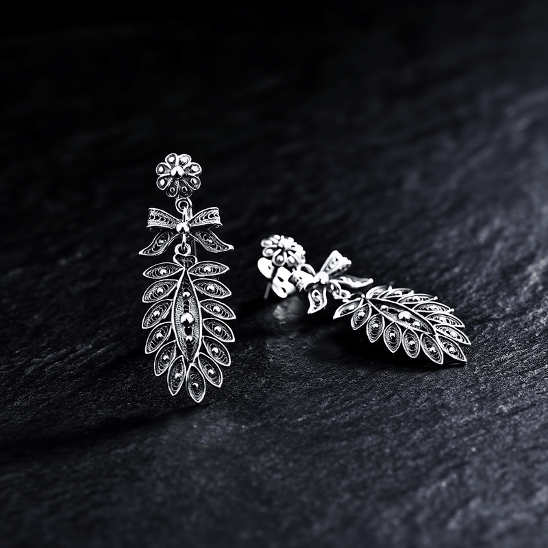 Brincos Saudade em Prata (4cm) - Loja do Ouro