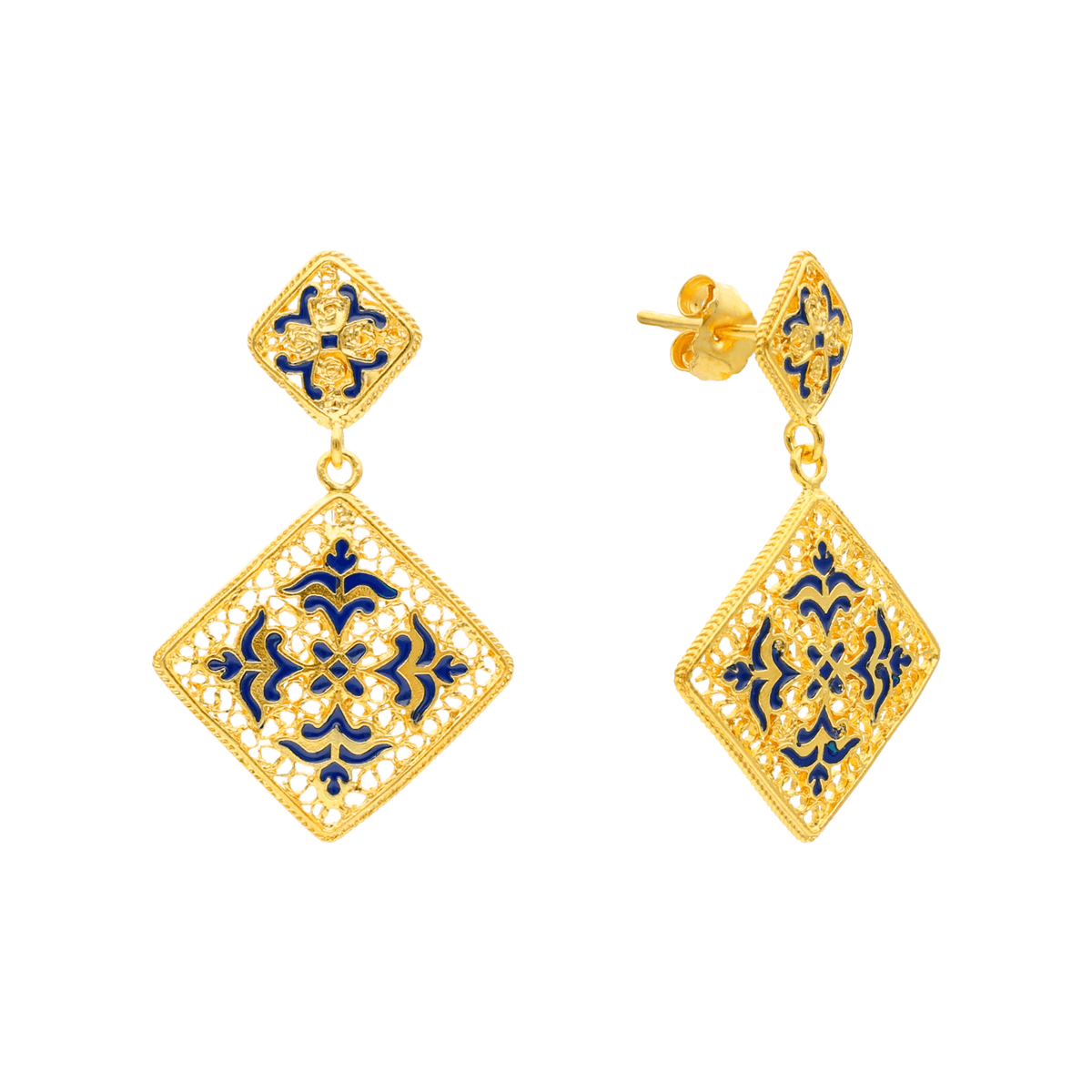Pendientes Sonhos de Alfama en plata dorada - Gold Store Premium