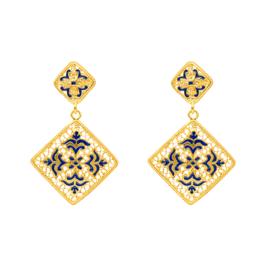 Pendientes Sonhos de Alfama en plata dorada - Gold Store Premium