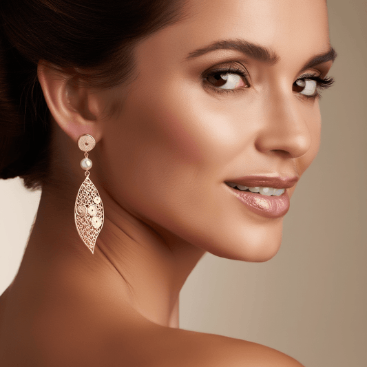 Brincos Sopro de Viana em Prata Dourada (6.2cm) - Loja do Ouro