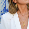Brincos Tradição com Coração de Viana em Prata Dourada e Esmalte Azul - Loja do Ouro