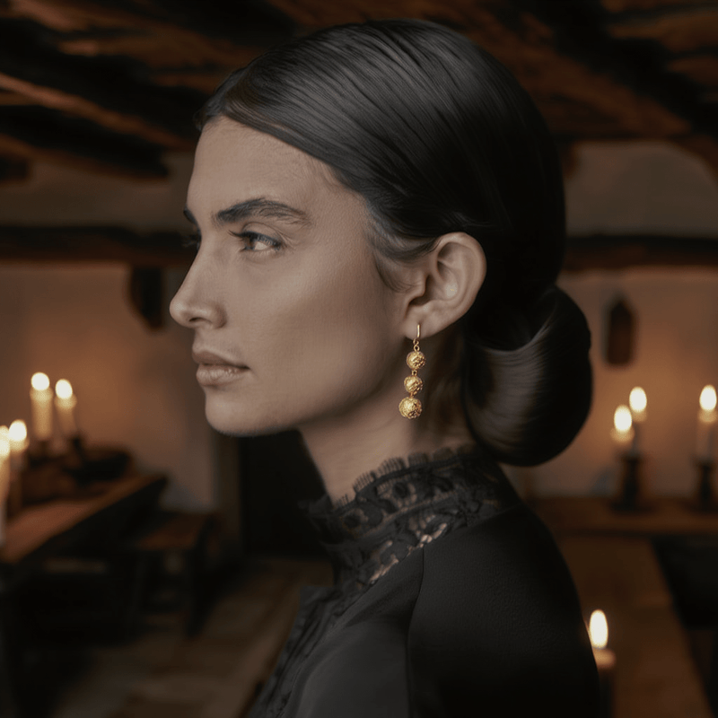 Brincos Viana em Prata Dourada (4.5cm) - Loja do Ouro