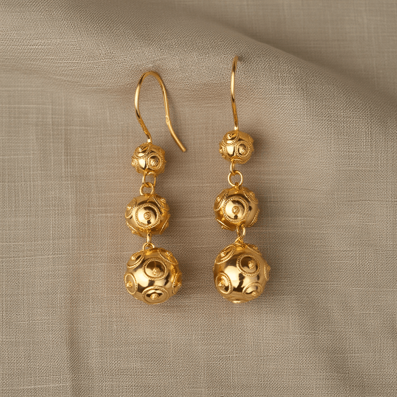 Brincos Viana em Prata Dourada (4.5cm) - Loja do Ouro