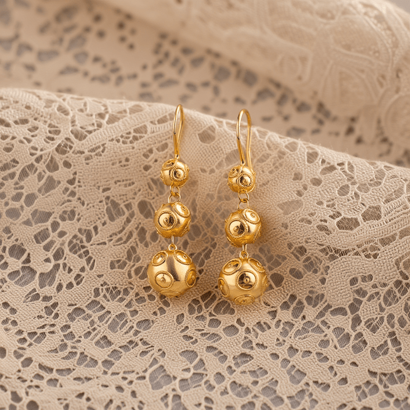 Brincos Viana em Prata Dourada (4.5cm) - Loja do Ouro