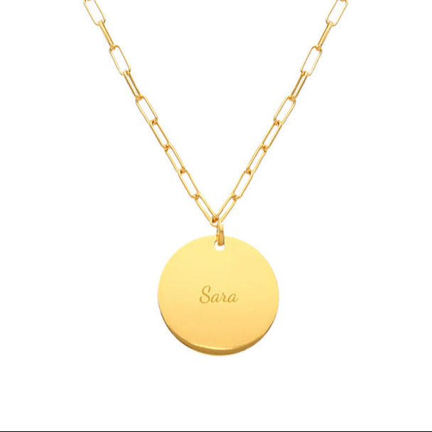 Fio Corrente em Prata Dourada, Personalizável com Nome ou Data (38cm)