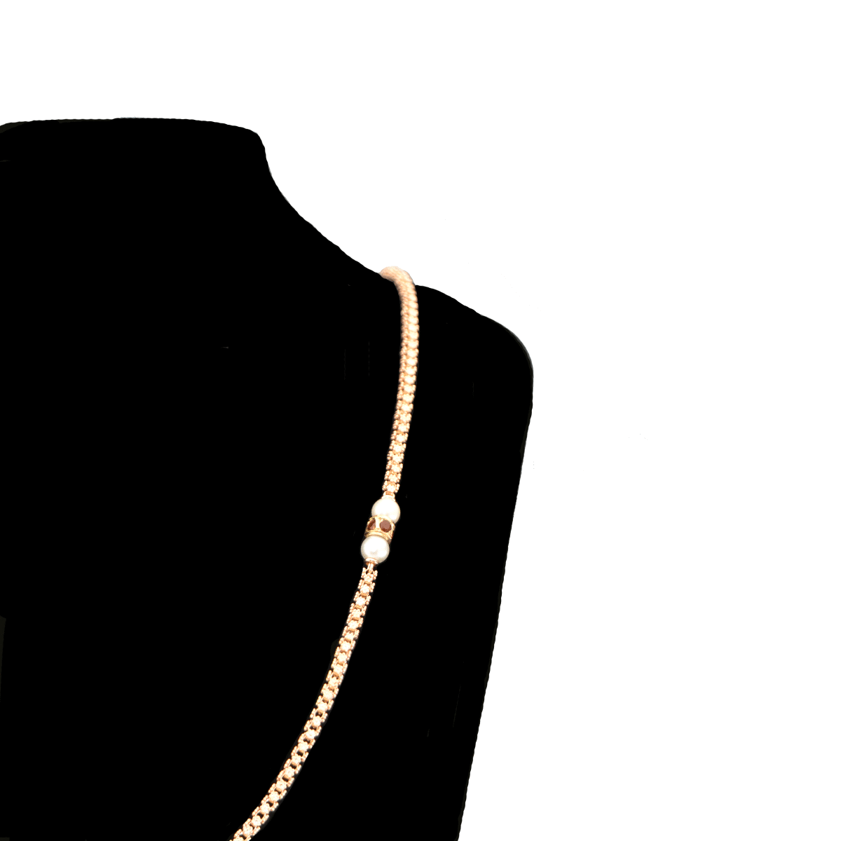 Collar de caracol en oro con perlas y granates (76 cm) Gold Store Premium