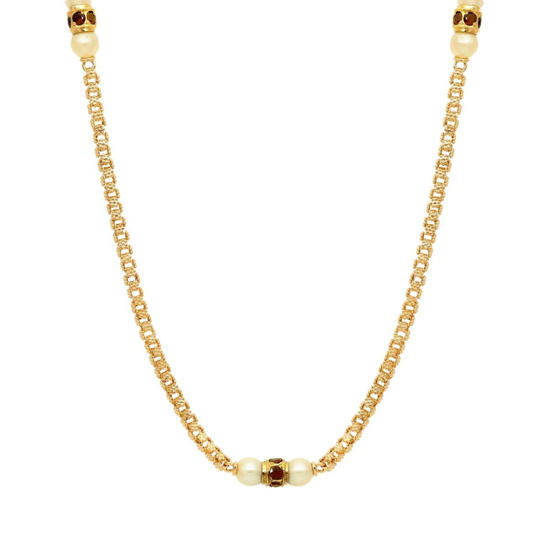 Colar Caramujos em Ouro com Pérolas e Granadas (76cm) - Loja do Ouro