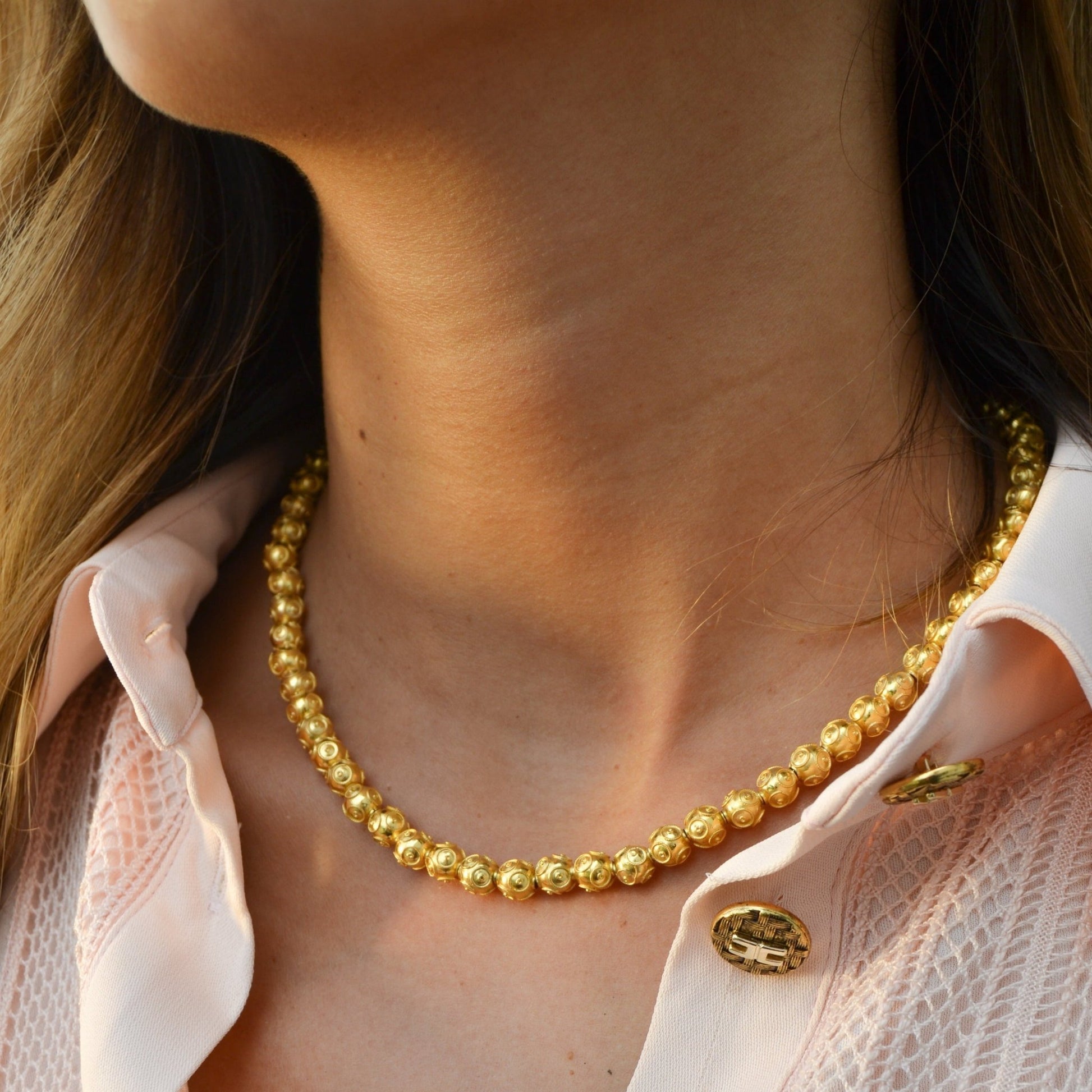 Colar Contas de Viana em Ouro 19kl (42cm) - Loja do Ouro
