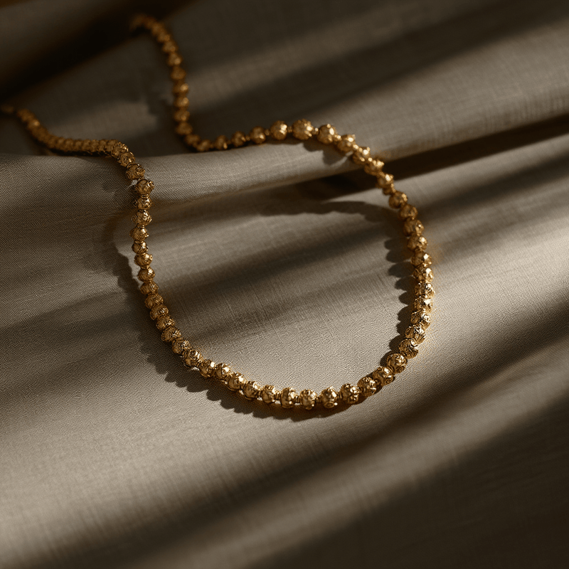 Colar Contas de Viana em Ouro 19kl (45cm) - Loja do Ouro