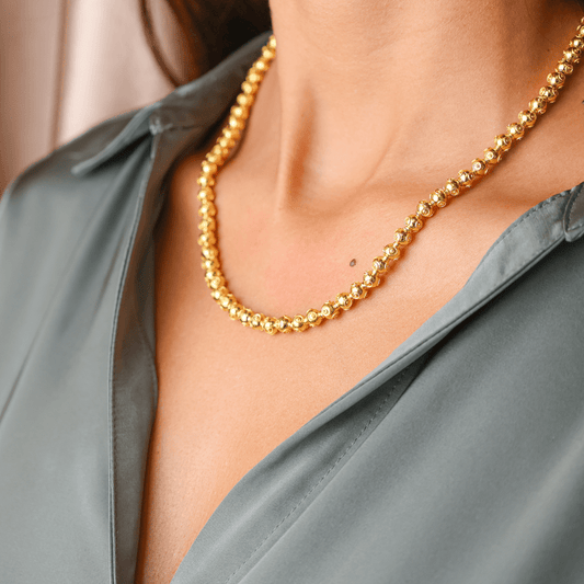 Colar Contas de Viana em Ouro 19kl (45cm) - Loja do Ouro