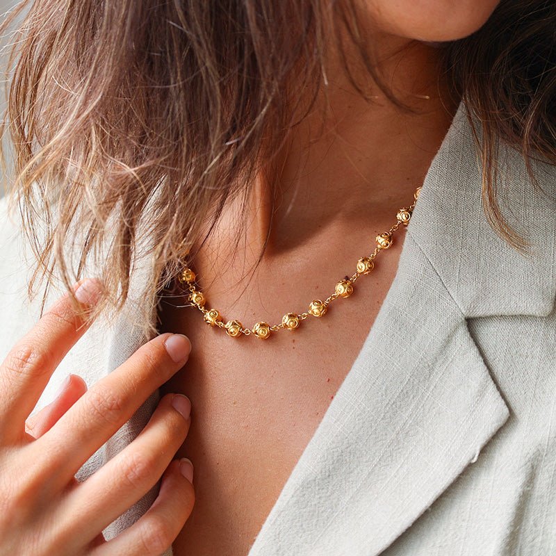 Colar Contas de Viana em Ouro (43cm) - Loja do Ouro