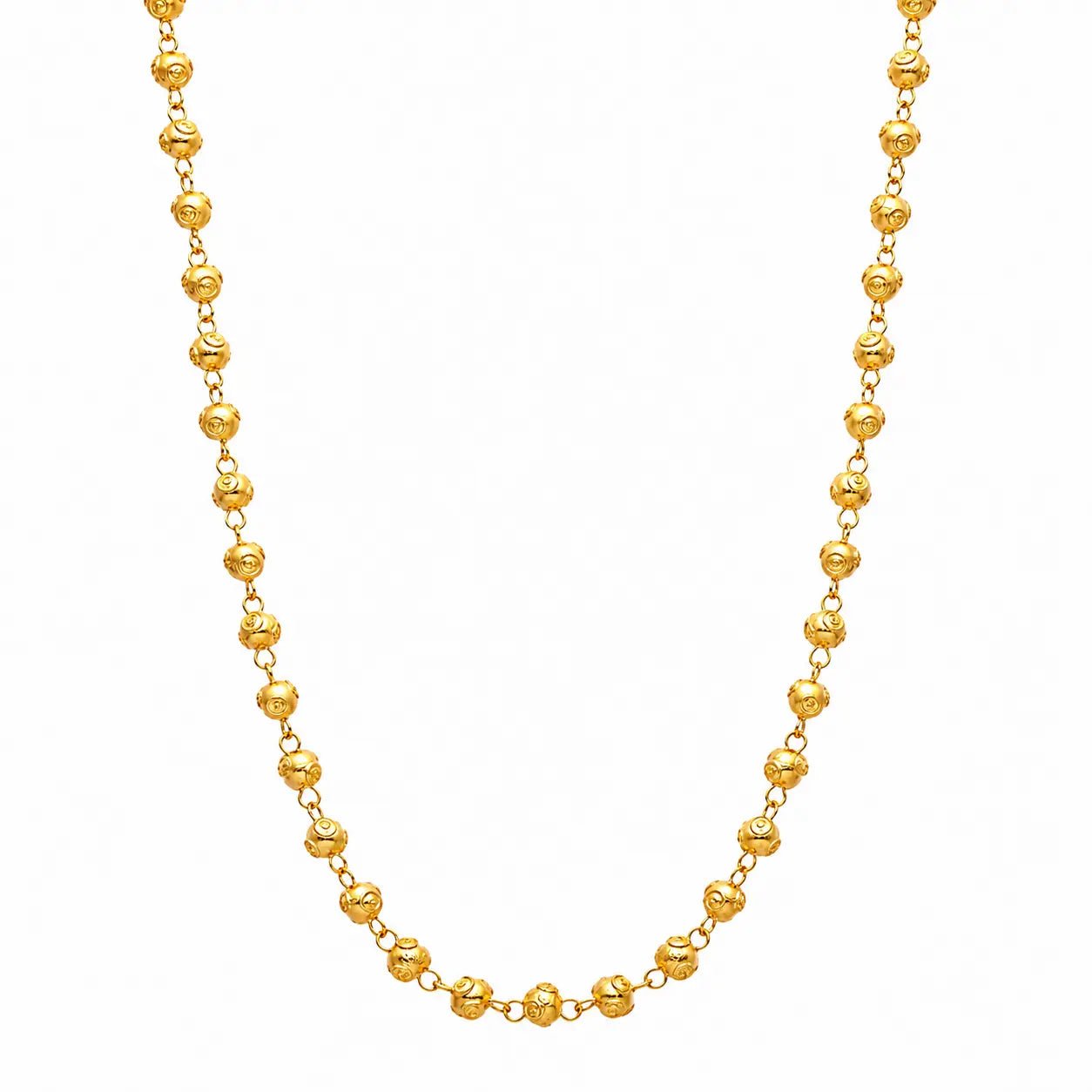 Colar Contas de Viana em Ouro (45.5cm) - Loja do Ouro