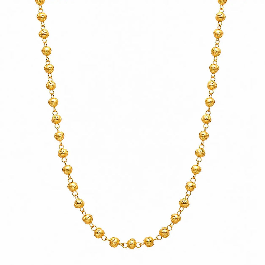 Colar Contas de Viana em Ouro (45.5cm) - Loja do Ouro
