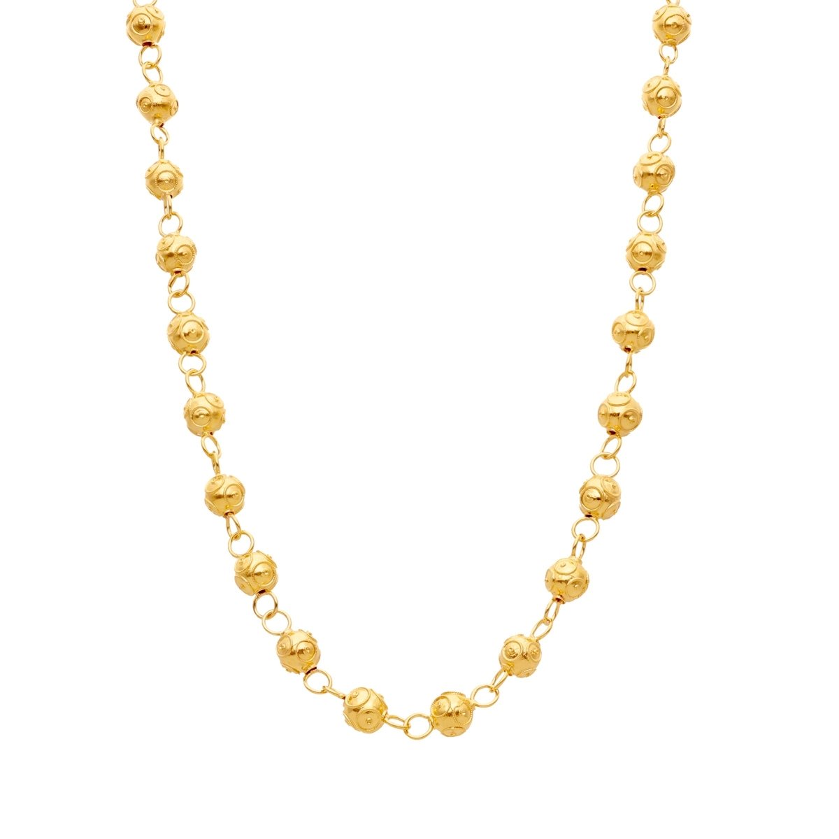 Colar Contas de Viana em Ouro (45cm) - Loja do Ouro