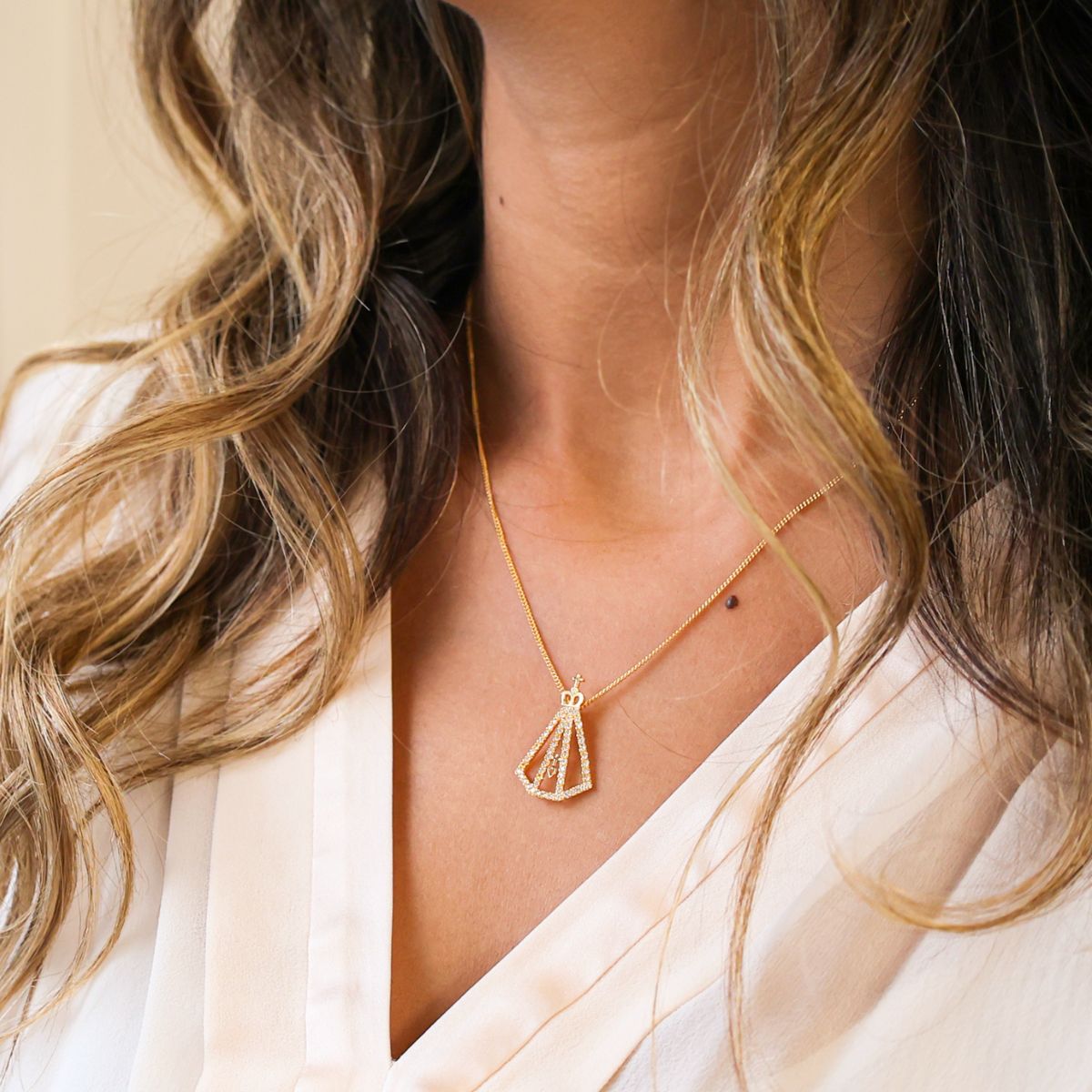 Collar de plata de la Virgen María - Gold Store Premium