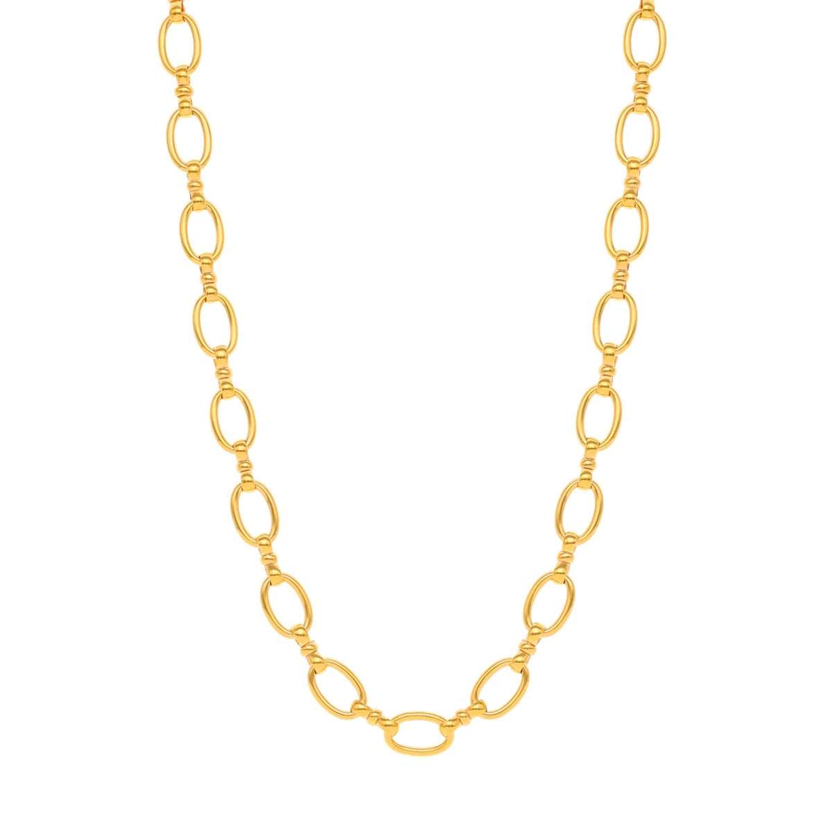 Collar de oro de 19 kl con eslabones y vigas ovaladas (45