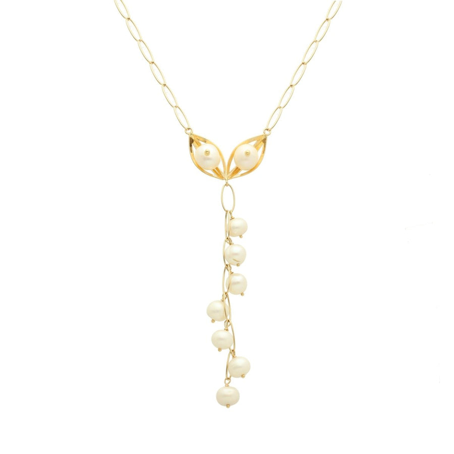 Collar Hollywood en oro 19kl con perlas - Gold Store Premium