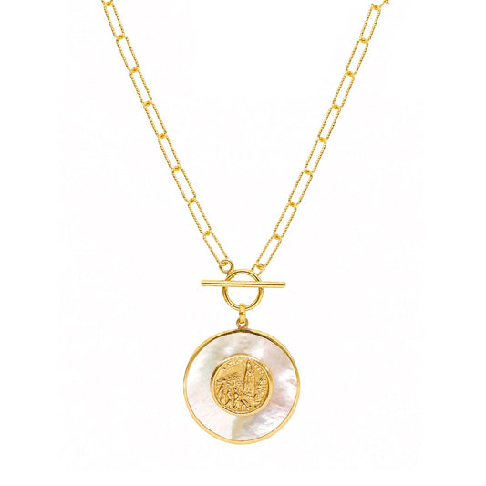 Colar Luz em Prata Dourada com Nossa Senhora e Três Pastorinhos (46cm) - Loja do Ouro