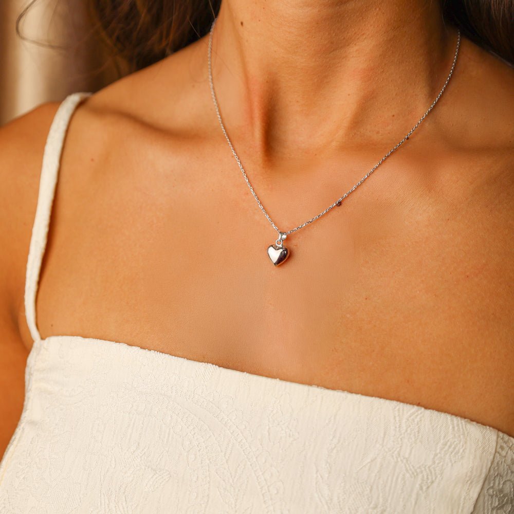 Conjunto Coração Cheio em Prata - Loja do Ouro