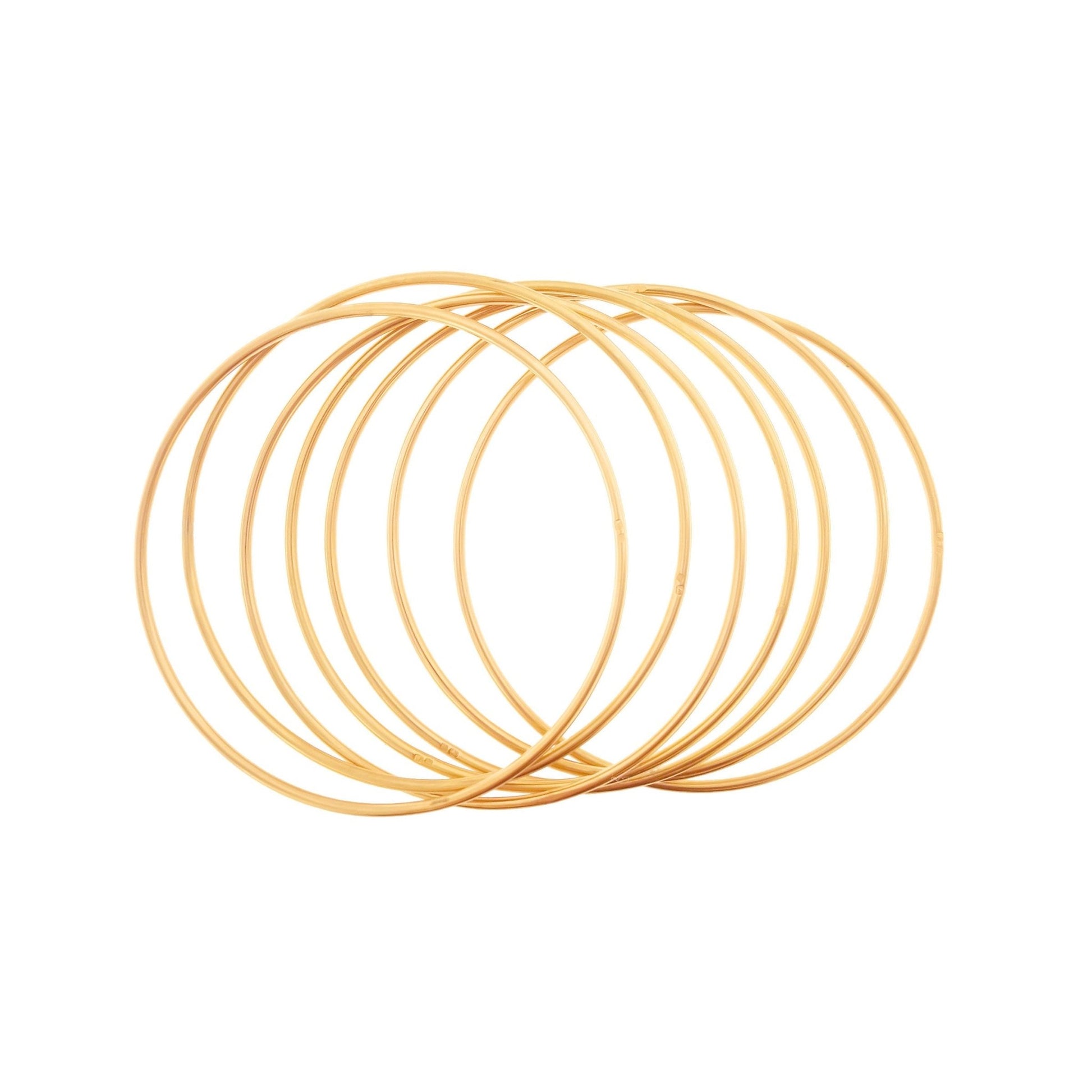 Conjunto Pulseiras Sete Escravas em Ouro 19kl (6.5cm) - Loja do Ouro