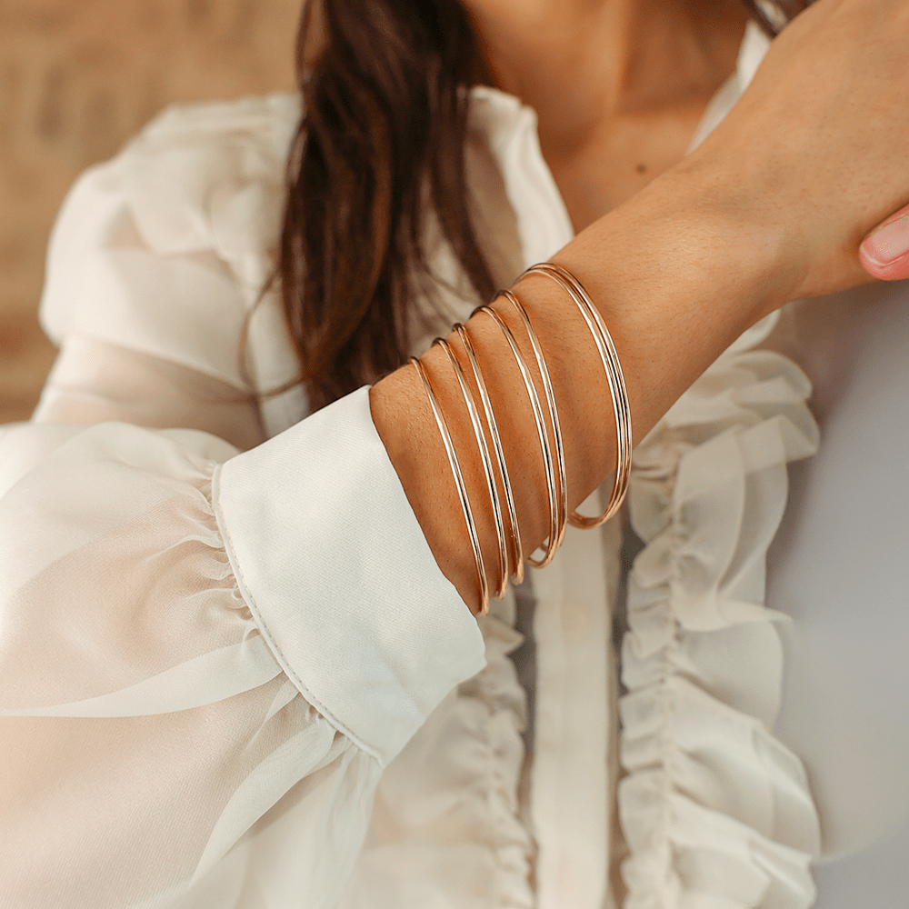 Conjunto Pulseiras Sete Escravas em Ouro 19kl (6.7cm) - Loja do Ouro