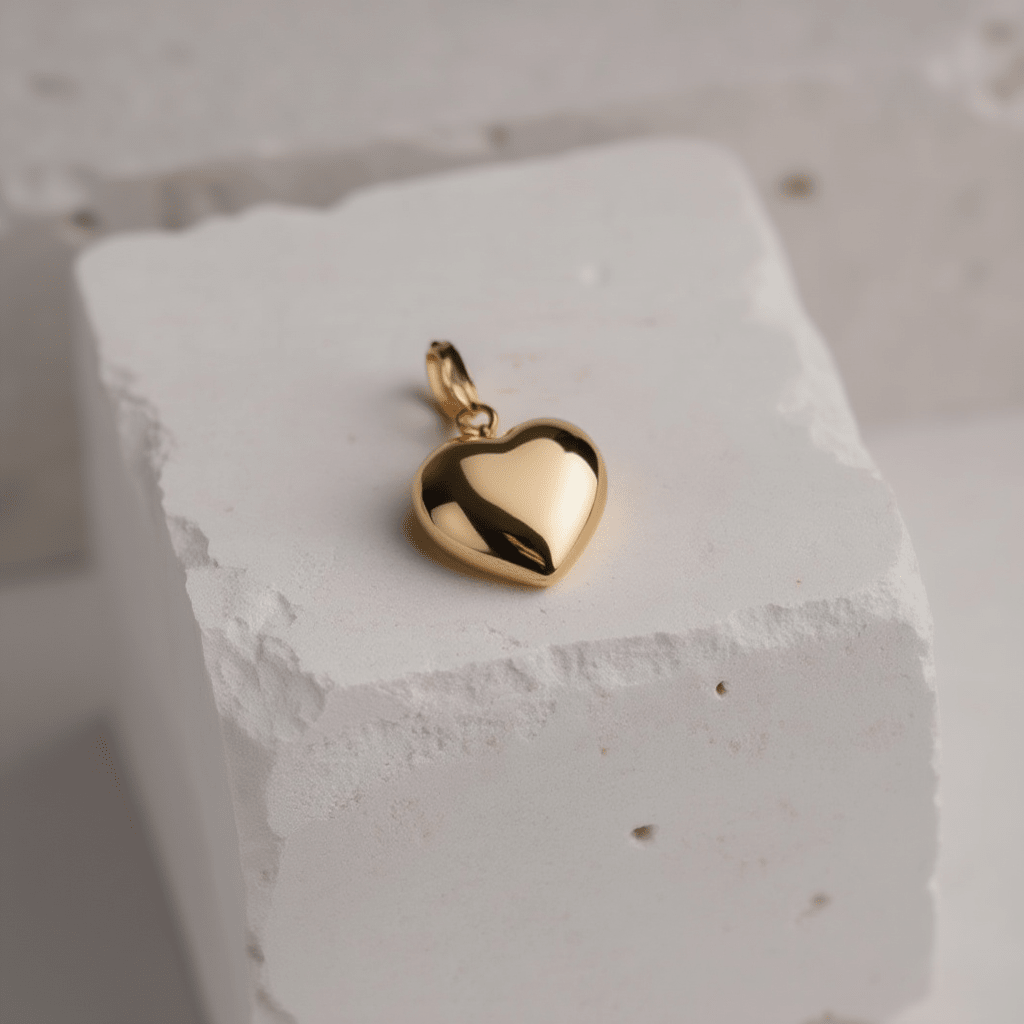 Coração Cheio em Ouro de 19kl (1.1cm) - Loja do Ouro