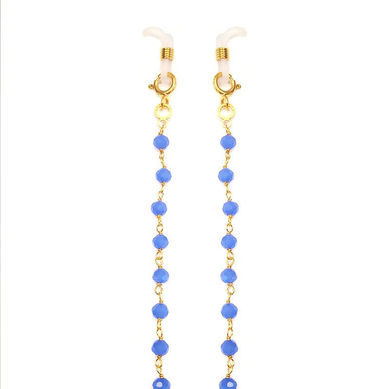 Corrente Glamour com Contas Azul Marinho Loja do Ouro