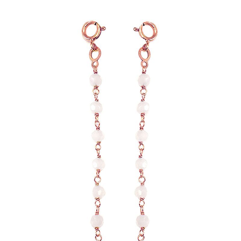 Corrente Glamour com Contas Brancas - Loja do Ouro