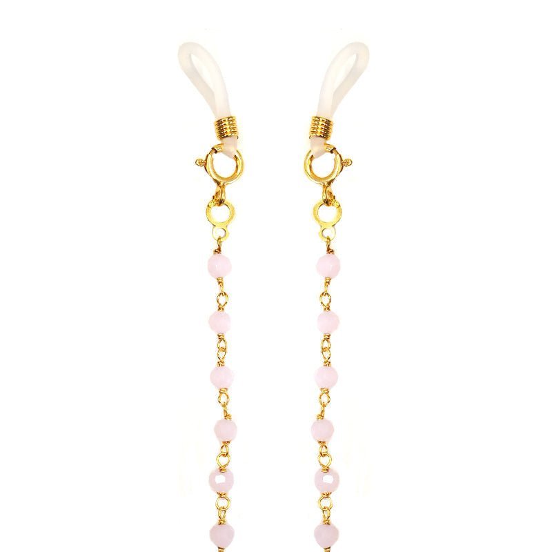 Corrente Glamour com Contas Rosa - Loja do Ouro