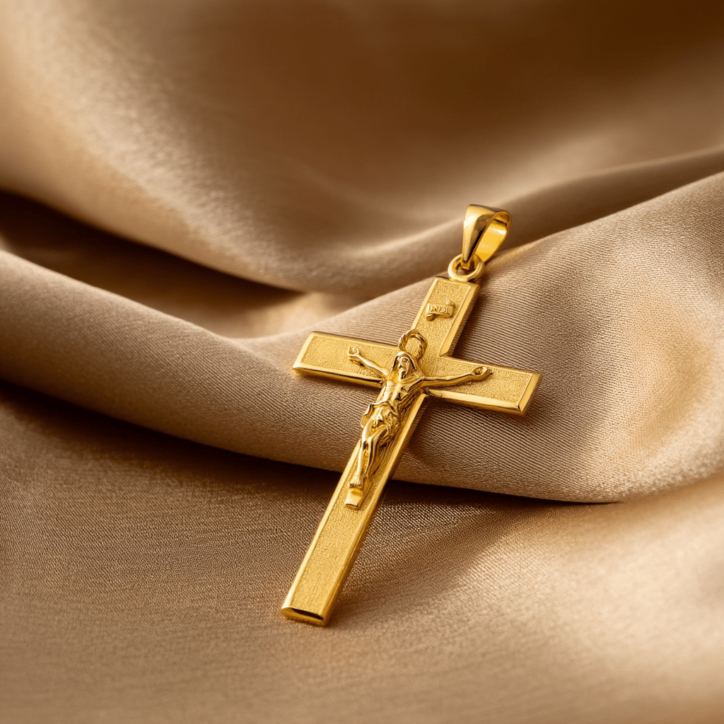 Crucifixo Achatado em Ouro 19kl (5.8cm) - Loja do Ouro