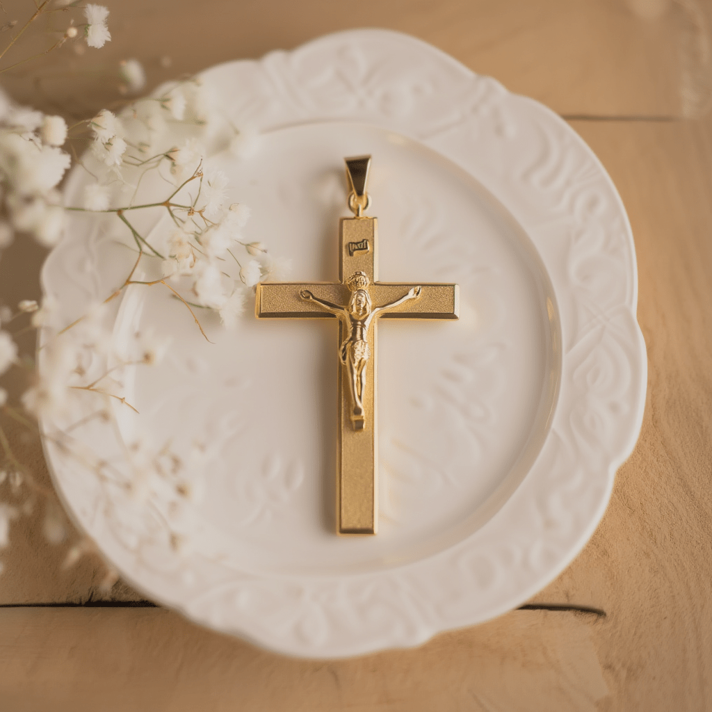 Crucifixo Achatado em Ouro 19kl (5.8cm) - Loja do Ouro