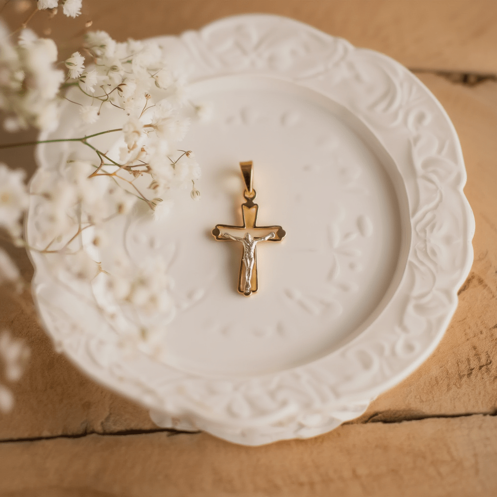 Crucifixo Bicolor em Ouro 19kl (2.87cm) - Loja do Ouro
