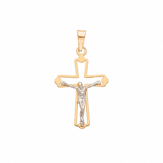 Crucifixo Bicolor em Ouro 19kl (2.87cm) - Loja do Ouro