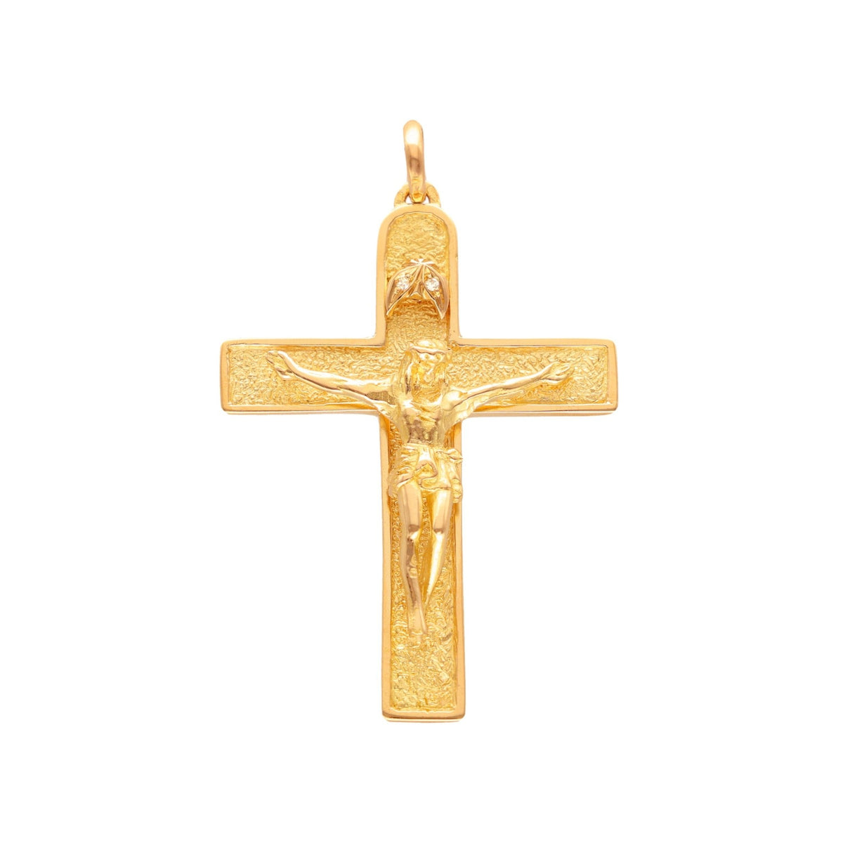 Crucifijo de oro de 19 kl con dos diamantes (5