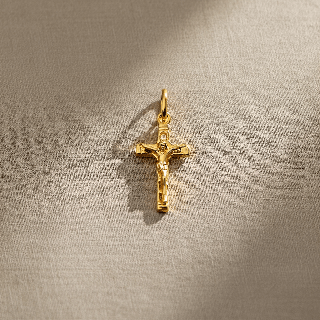 Crucifixo em Ouro 19kl com Efeito Corrente (2.4cm) - Loja do Ouro