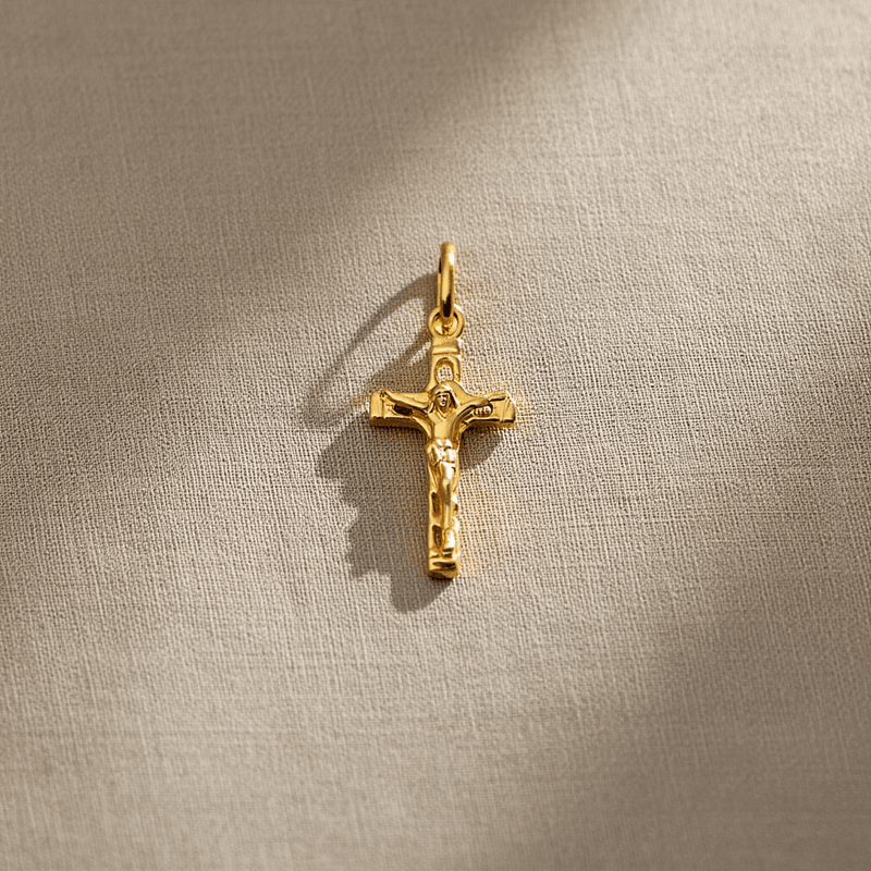 Crucifixo em Ouro 19kl com Efeito Corrente (2.4cm) - Loja do Ouro