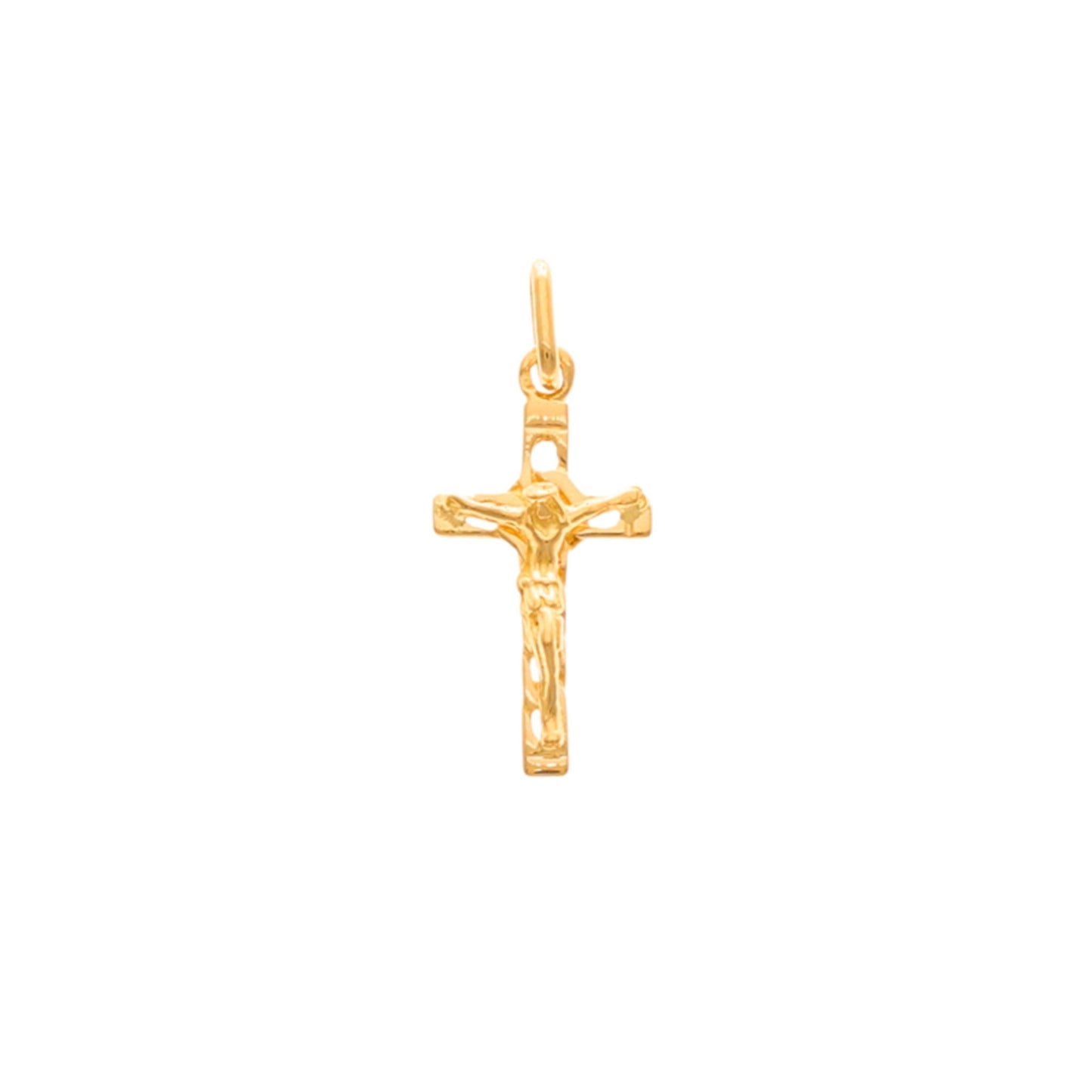 Crucifixo em Ouro 19kl com Efeito Corrente (2.4cm) - Loja do Ouro
