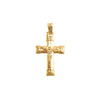 Crucifixo em Ouro com Efeito Escovado Loja do Ouro