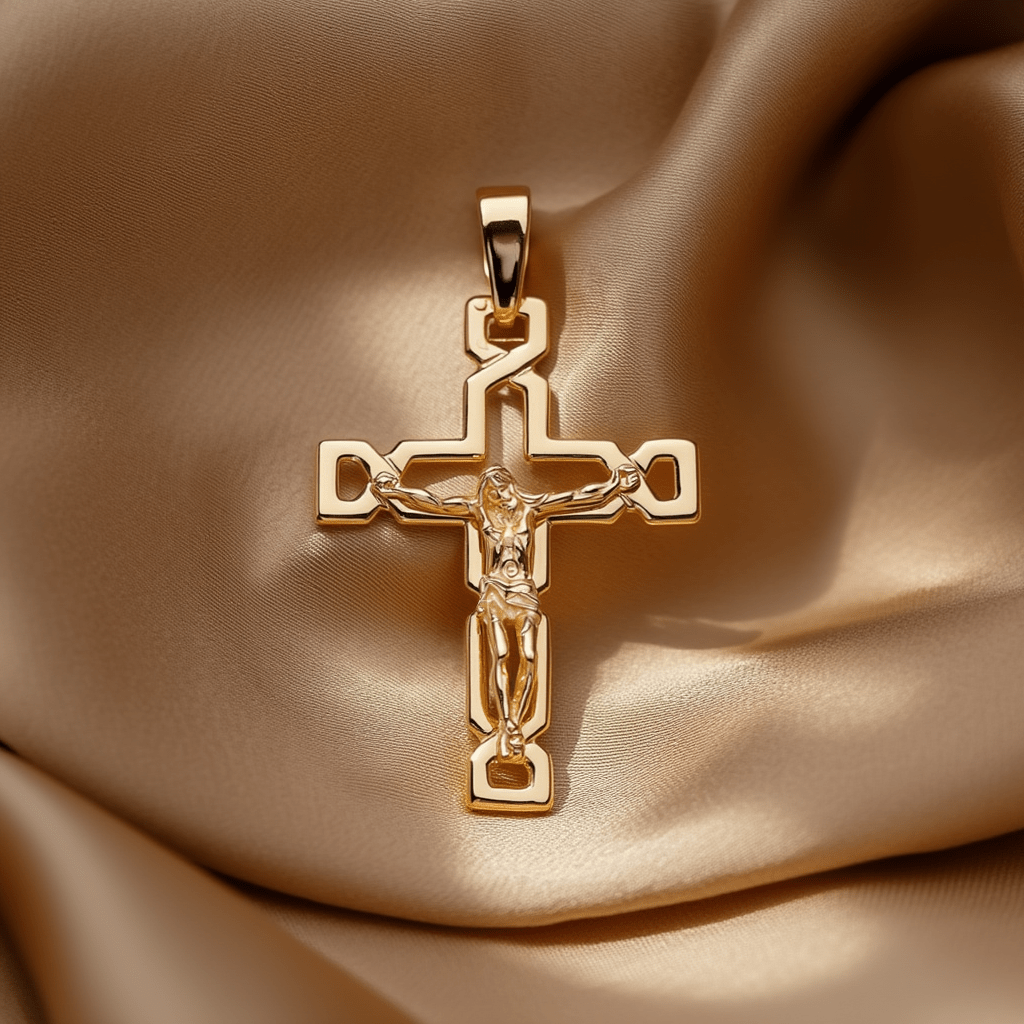 Crucifixo Entrelaçado em Ouro 19kl (3.52cm) - Loja do Ouro
