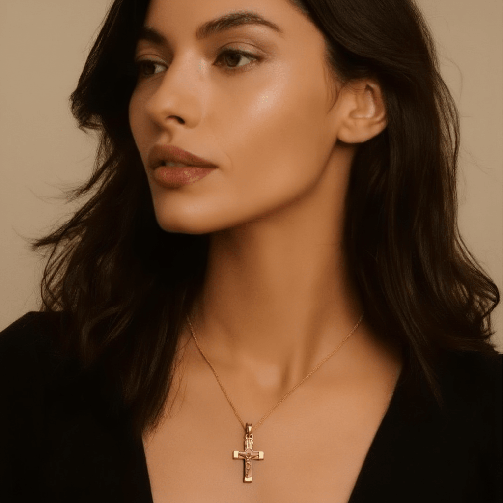 Crucifixo Trabalhado em Ouro 19kl (2.9cm) - Loja do Ouro