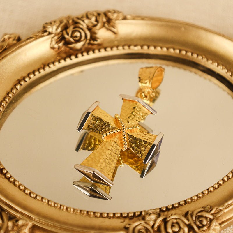 Cruz Bicolor em Ouro 19kl (3.9cm) - Loja do Ouro